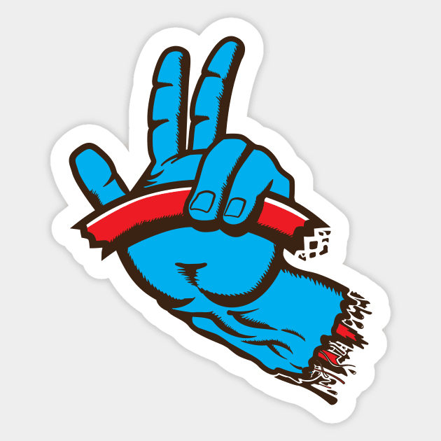 Cruz-In Wave (Blue and Red - Dark) Sticker by jepegdesign